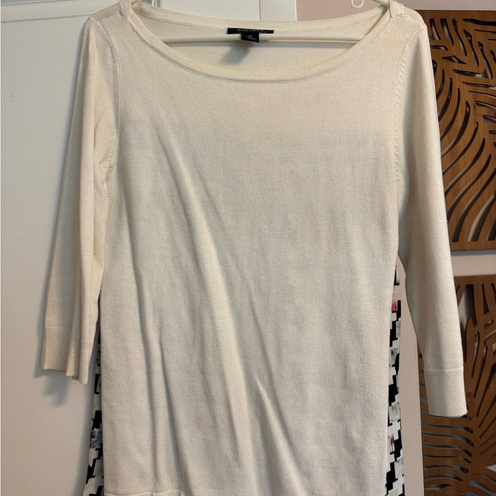 White House Black Market Patterned Mixed Media Sweater Size XS Great Condition